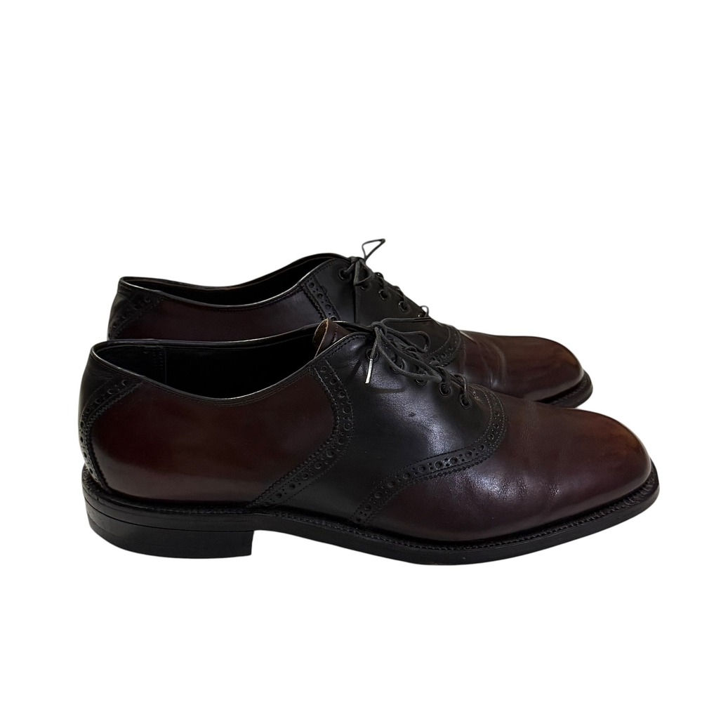 J. Murphy Johnston & Murphy Mens Burgundy Black Leather Saddle Shoes 10 58432